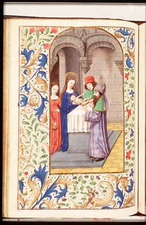 The presentation in the temple: Mary presents the Christ-child to Simeon