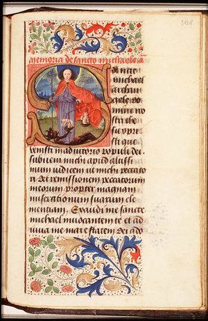 St. Michael weighing souls, conquering the devil