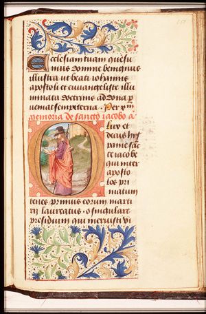 St. James the Great holding a book and a staff