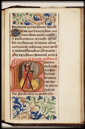 St. Andrew holding a book and the X-shaped cross