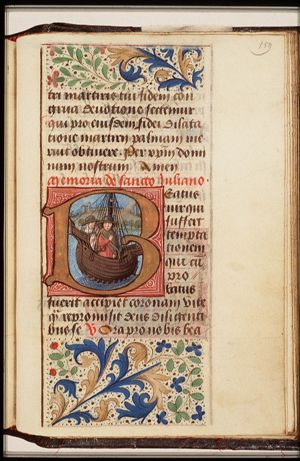 St. Julian the Hospitaller ferries Christ across the river in a boat