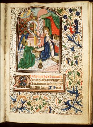 The Annunciation: Gabriel announces Christ's birth to Mary
