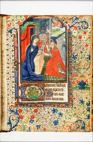 The Annunciation: Gabriel announces Christ's birth to Mary