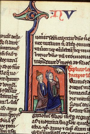 Moses and Aaron(?) communicating with God