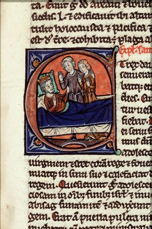 Abishag is brought before David on his sickbed