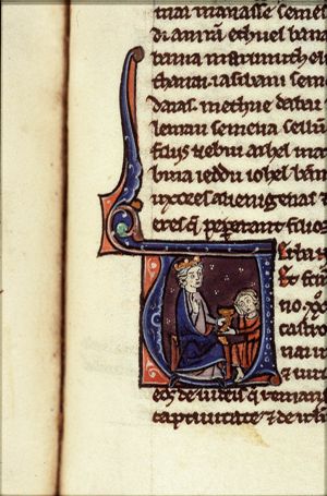Nehemiah gives wine to Artaxerxes