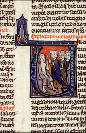 Job on the dung-hill is tormented by his wife and comforted by his friends