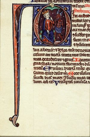 David points to his mouth, with devil