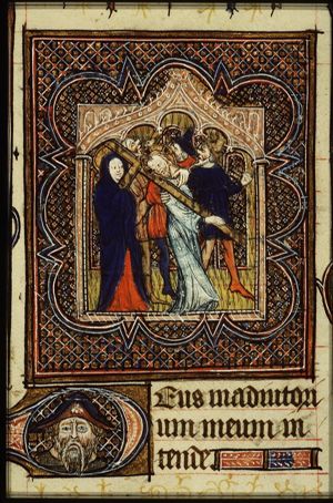 The carrying of the cross: Christ bears the cross
