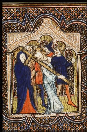 The carrying of the cross: Christ bears the cross