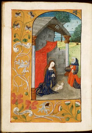 The Nativity: the adoration of the Christ-child by Mary and St. Joseph