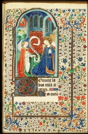The Annunciation: Gabriel announces Christ's birth to Mary
