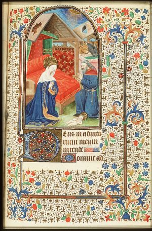The Nativity: the adoration of the Christ-child by Mary and St. Joseph