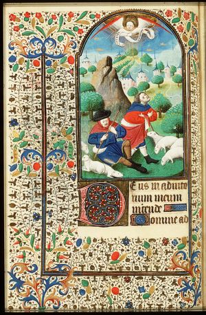 Annunciation of Christ's birth to the shepherds