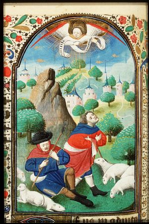 Annunciation of Christ's birth to the shepherds