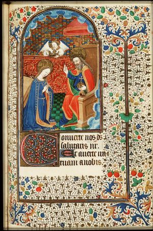 The coronation of Mary by an angel before God enthroned in heaven