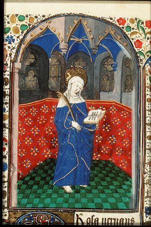 St. Rosa of Viterbo holding a palm and a book