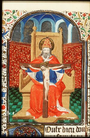 The Trinity: God the Father holding the crucifix (Mercy-Seat)