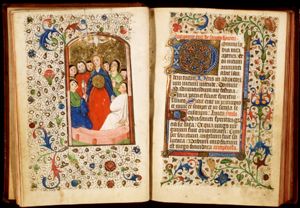 Pentecost: the Holy Spirit descends upon Mary and the apostles