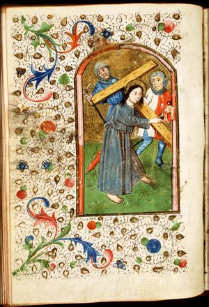 The carrying of the cross: Christ bears the cross
