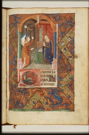 The Annunciation: Gabriel announces Christ's birth to Mary
