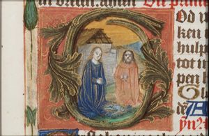 The Nativity: the adoration of the Christ-child by Mary and St. Joseph