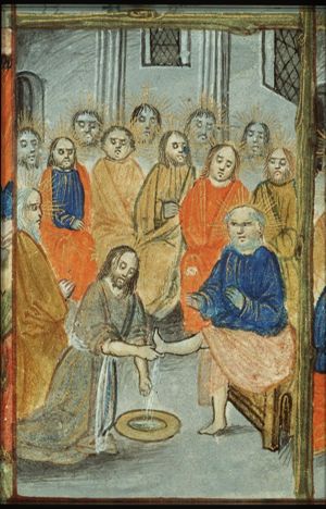The Last Supper: Christ washes the feet of the apostles