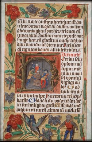 The tortures of Christ: the blindfolded Christ is mocked by soldiers