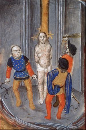 The tortures of Christ: Christ is flagellated