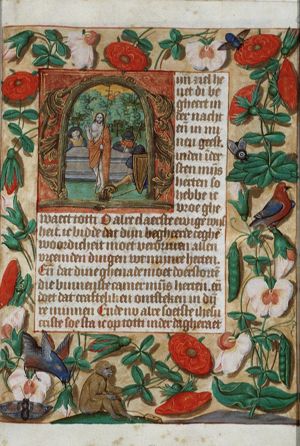 The Resurrection: Christ stands in front of his tomb