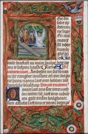 The three Maries at the empty tomb