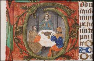 Supper at Emmaus: Christ and the two pilgrims at table