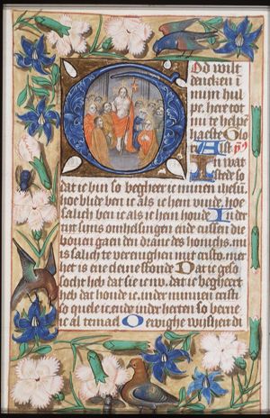 Christ appears to the apostles gathered behind locked doors