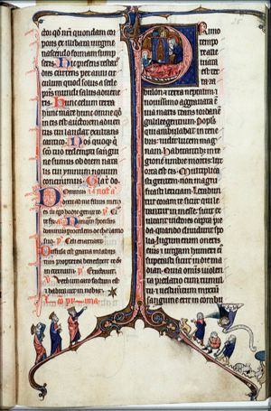 The Nativity: Mary lies in bed, St. Joseph holds the Christ-child