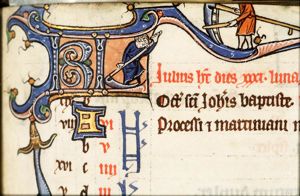 July: men making hay