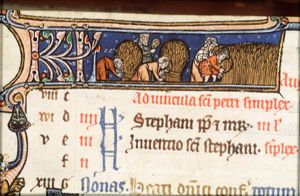 August: people reaping corn