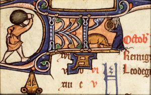 October: a woman feeding a pig