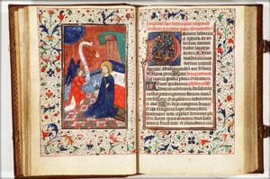 The Annunciation: Gabriel announces Christ's birth to Mary