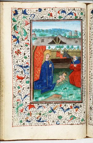 The Nativity: the adoration of the Christ-child by Mary and St. Joseph