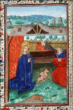 The Nativity: the adoration of the Christ-child by Mary and St. Joseph
