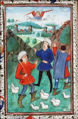The annunciation of Christ's birth to the shepherds