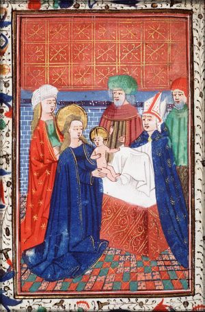 The presentation in the temple: Mary presents the Christ-child to Simeon