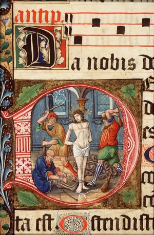 The tortures of Christ: Christ is flagellated