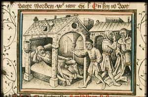 The mocking of Noah: Ham derides the nakedness of his drunken father