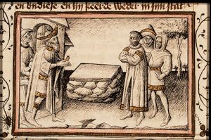 Jacob and Laban make a covenant and erect a pile of stones