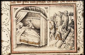 The birth of Benjamin: Rachel dies in childbirth; burial of Rachel