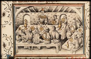Joseph gives a feast for his brothers: they are seated according to their age