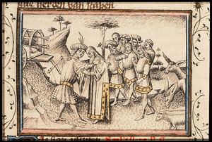 Jacob on his way to Egypt is met by his son Joseph