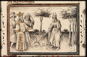 Moses before Pharaoh changes his rod into a snake