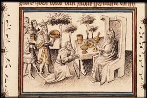 Moses collects the valuable offerings for the Tabernacle
